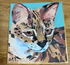 【アクリル画】サーバルキャットのイラスト 原画