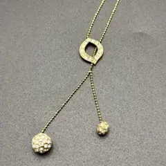 スワロフスキー 鍵モチーフ パヴェストーン ロングネックレス ピンク 