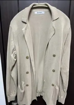 【美品】nano LIBRARY ベージュ ダブルブレストカーディガン　M