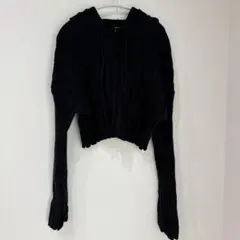 ⭐️ FOREVER21 ニットパーカー 短丈 クロップド丈 y2k モード【L】