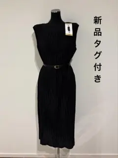 YOICHEU プリーツ ノースリーブ ドレス　ブラック　ワンピース
