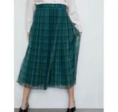 完売品　ZARA チェックプリーツロングスカート