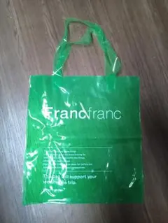 (7891)　Francfranc トートバッグ グリーン　ビニールのサムネイル