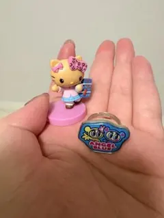チョコエッグ　ハローキティ　エンジェルブルー　指輪　リング