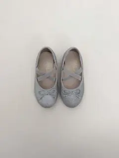 プティマイン　パンプス　バレエシューズ　シルバー　結婚式　15.0