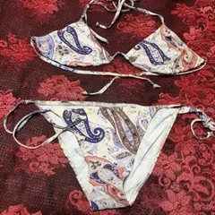 0405 ETROエトロトライアングルタイサイドビキニ赤系イタリア製新品未 