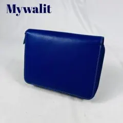 my walitマイワリット ダブルファスナー　収納豊富　ブルー系　美品のサムネイル