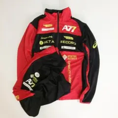 asics アシックス A77 ジャージ 上下セット メンズL 赤黒