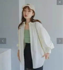 Kastane バックギャザーBIGシャツ アイボリーのサムネイル