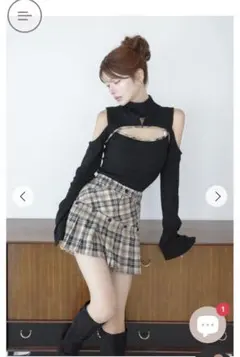 RandyフェイクドッキングプレイドミニスカートXS