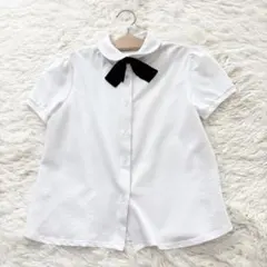 COMME CA ISM 白シャツリボン付き150A 半袖