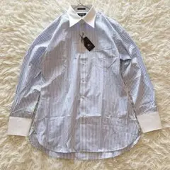 未使用タグ付き バーバリーブラックレーベル ブルーストライプシャツ 41サイズ