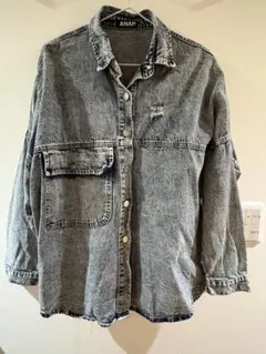 ANAPアナップ　バックプリントダメージケミカルシャツ