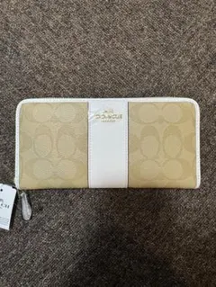 COACH 長財布 ベージュ/ホワイト 未使用