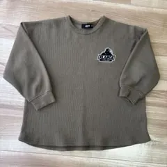 XLARGE カーキ 長袖カットソー L ワッフル　エクストララージ