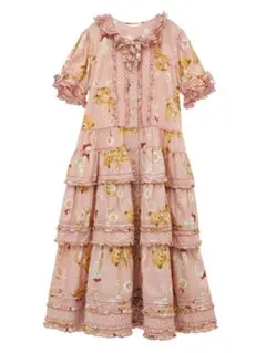 【新品未使用】ピンクハウス 薄イエロー ひな菊柄 豪華段々ワンピース/2023年 新品未使用】ピンクハウス 薄イエロー ひな菊柄 豪華段々ワンピース