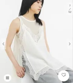新品　ヴィンテージライクレースキャミソール　KBF アイボリーのサムネイル