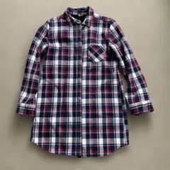 チェック柄 シャツワンピース 長袖