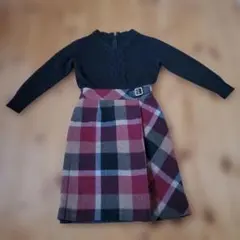 ブルーレーベル クレストブリッジ チェック フロスティツィード ワンピース 36