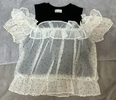 branshes ドット柄シフォンフリルTシャツ　130㎝のサムネイル