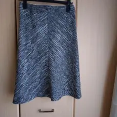 黒と白のツイード Aラインスカート