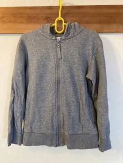 フード付きジップアップパーカー グレー 130cm
