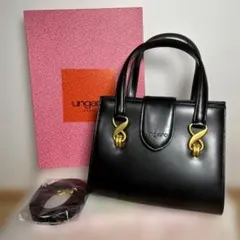 ungaro 黒 ハンドバッグ 2way フランスのファッションブランド ★美品