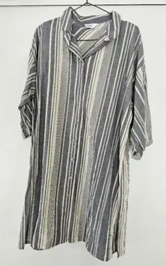 マックハウス レディース 半袖ワンピース シャツワンピ 綿100%