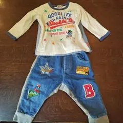 ミキハウス　DOUBLE B 長袖ロングTシャツとパンツセット