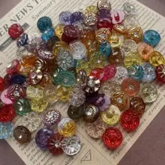 ボタン まとめ売り プラスチックボタンセット クリアボタン ランダム50個