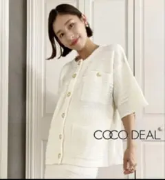 COCO DEAL ココディール　 ツイード　ノーカラージャケット　金ボタン