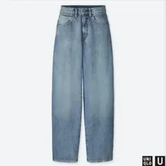 UNIQLO U ワイドフィットカーブジーンズ BLUE ライトブルー 青 23