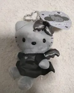 ハローキティ♡ハート チャーム グレー×ブラック キーホルダー