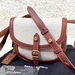 希少【極美品】サンローラン ショルダーバッグ キャンバス レザー カサンドラのサムネイル