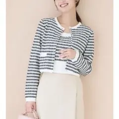 CELFORD　バリエーションニットアンサンブル　チェック柄　カーディガン