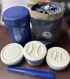 THERMOS 保温弁当箱 3段式 ブルー 専用バッグ付のサムネイル