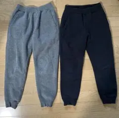 UNIQLO ボアパンツ　130 黒　グレー　2点セット