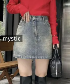 k0858 mystic MLine ヴィンテージミニスカート ブルーのサムネイル