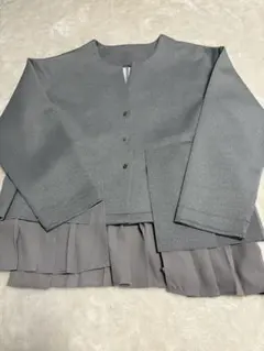 Deux AmourボンディングプリーツジャケットグレーMサイズ