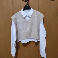 INGNI イング　シャツ　ベージュケーブルニット　セット Mサイズ