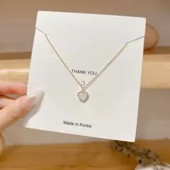 チタンマザーオブパールラブネックレスチェーン　韓国