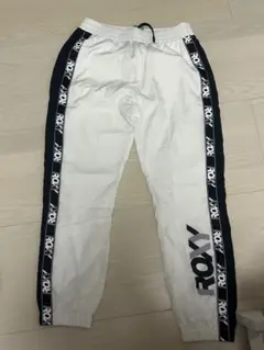 ROXY ジャージパンツ ホワイト/ネイビー