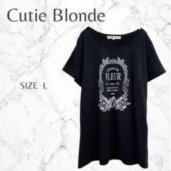 キューティーブロンド カジュアル ラフ デイリー フロントプリント Tシャツ Lのサムネイル