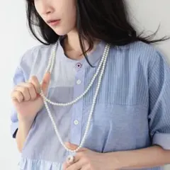 BEAMS 樹脂パール ロングネックレスのサムネイル