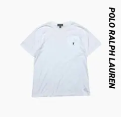 美品⭐️ ポロラルフローレン　Tシャツ　白T Ｖネック　L 半袖　胸ポケット