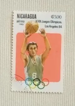 ニカラグア バスケットボール選手 使用済み切手 1983年