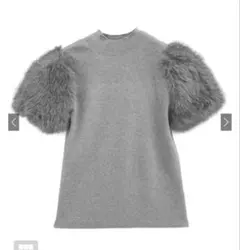 ファースリーブニットトップス　tu1247