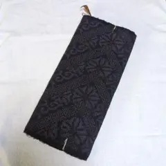 ✳再出品予定✳「結城紬・反物」洗い張り済み✳黒地に花・亀甲柄✳叔母に譲られた品✳