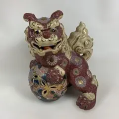 置物■玉乗り獅子 古い九谷焼き 紅白二体 一対 オブジェ 時代物 骨董品■ 九谷焼 玉乗り獅子 置物 - メルカリ