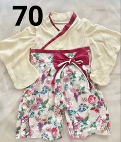 袴ロンパース お食い初め 100日祝い ひな祭り 70 ベビー 女の子